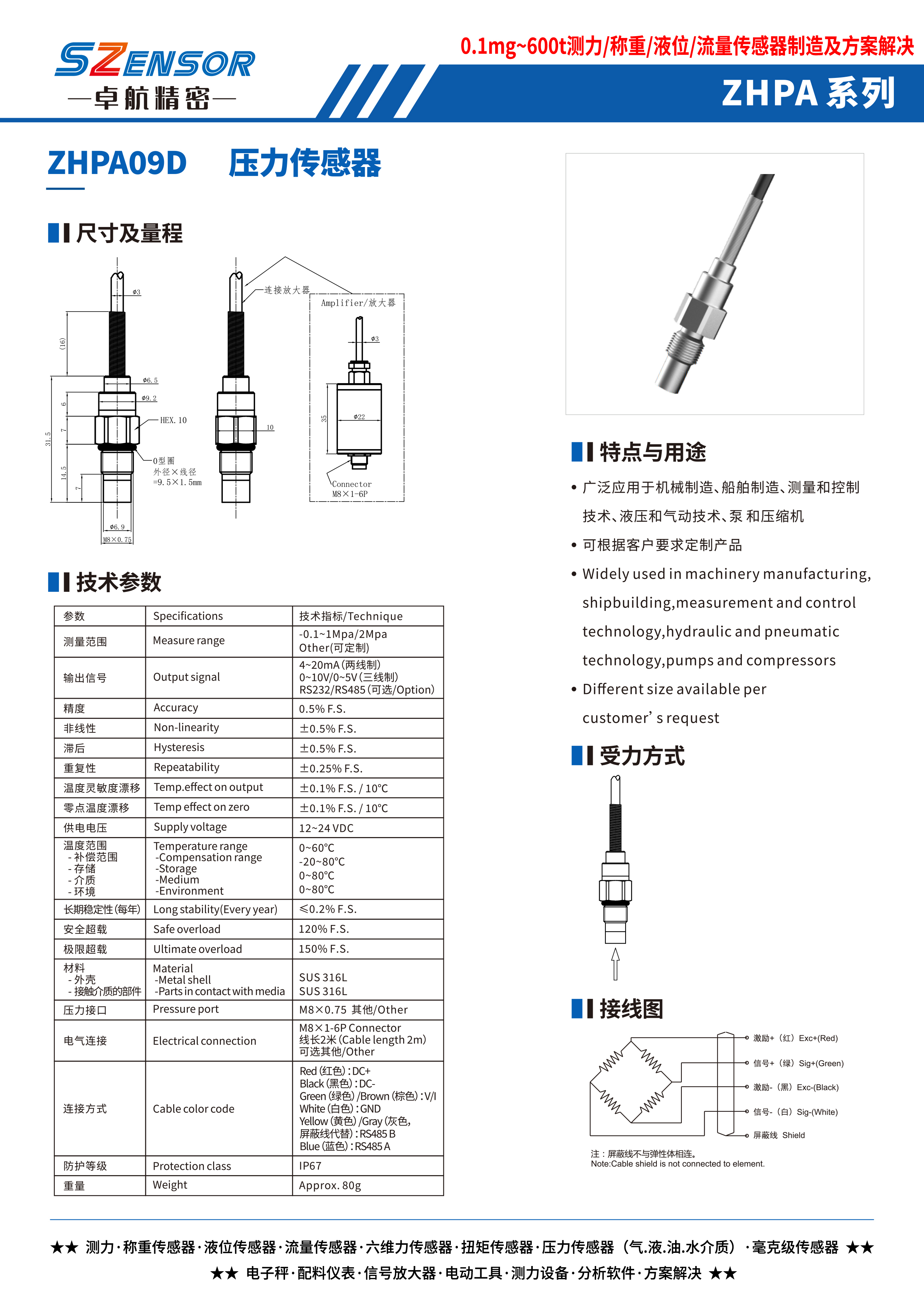 腔體壓力傳感器 ZHPA09D