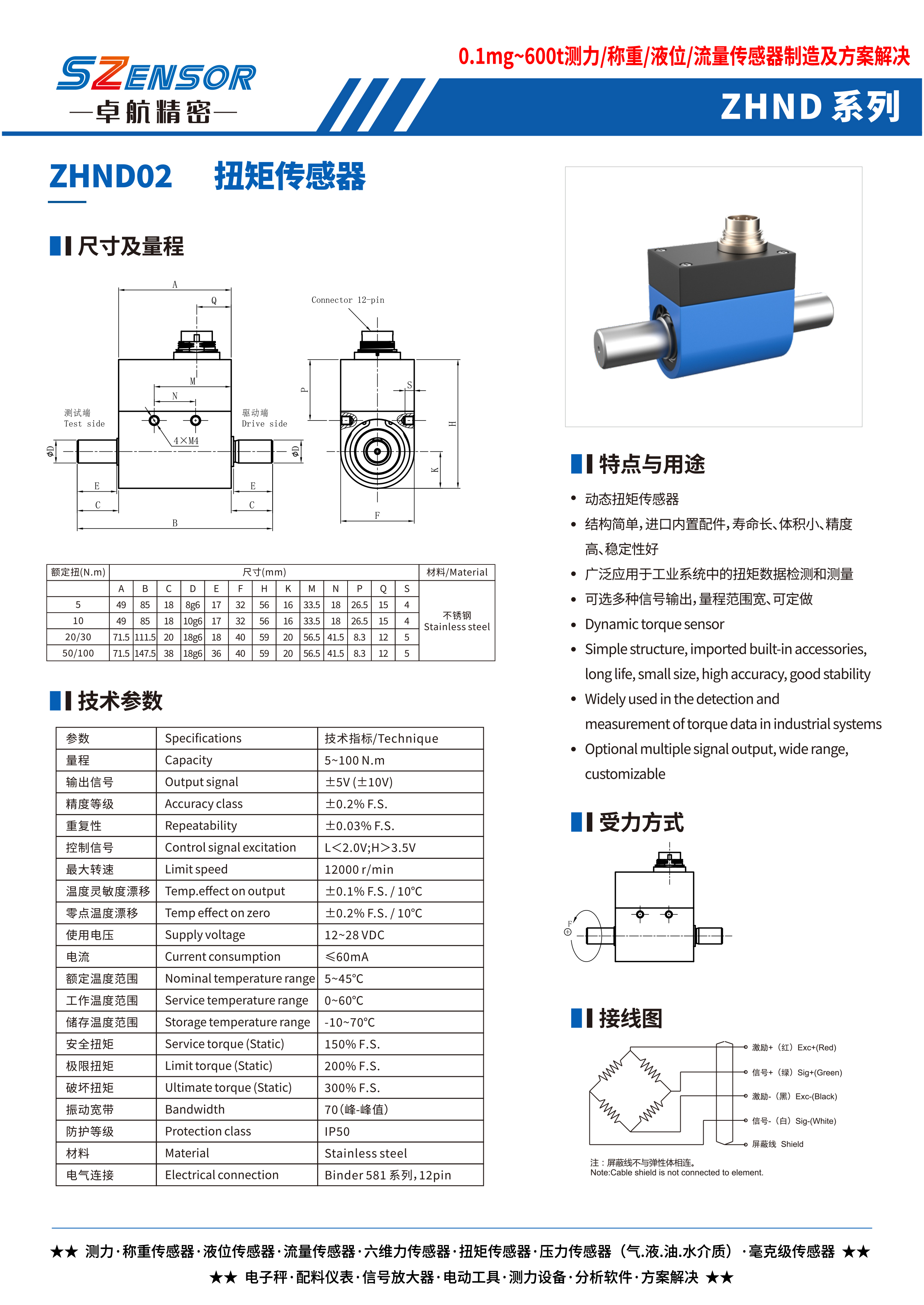 動態(tài)扭矩傳感器 ZHND02